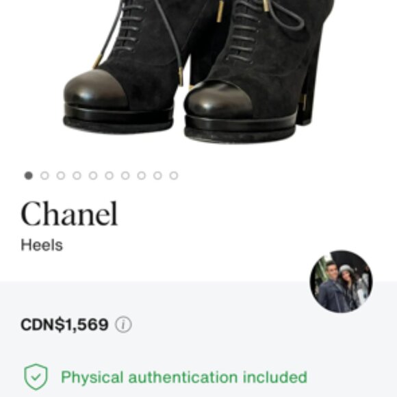 Chanel shoes: suede outer, black leather toe. - Picture 8 of 8